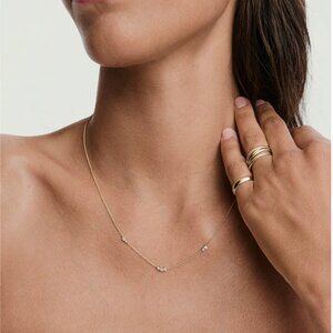NWT Mejuri Floating Lab Grown Sapphire Necklace
